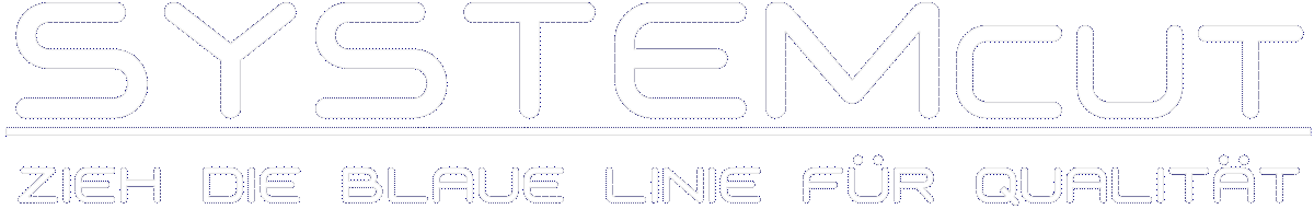 SystemCut - Zieh die blaue Linie für Qualität. --Logo